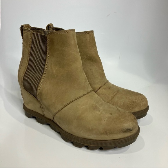 Sorel Joan of arctic ll wedge booties tan leather size 9 - Picture 2 of 8